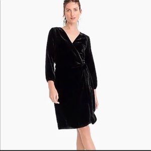 Stunning J Crew Black Velvet Wrap Dress NWT